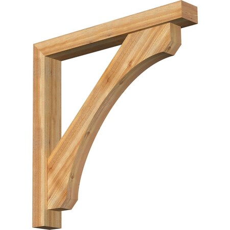 Ekena Millwork Legacy Block Rough Sawn Bracket w/ Offset Brace, Western Red Cedar, 6"W x 46"D x 46"H BKT0604X46X46LEC05RWR